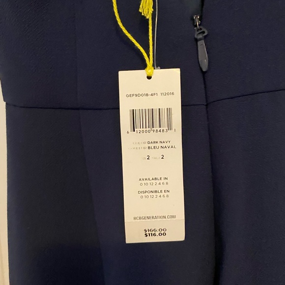 BCBG navy blue jumpsuit size 2 cross cross back - Picture 3 of 3